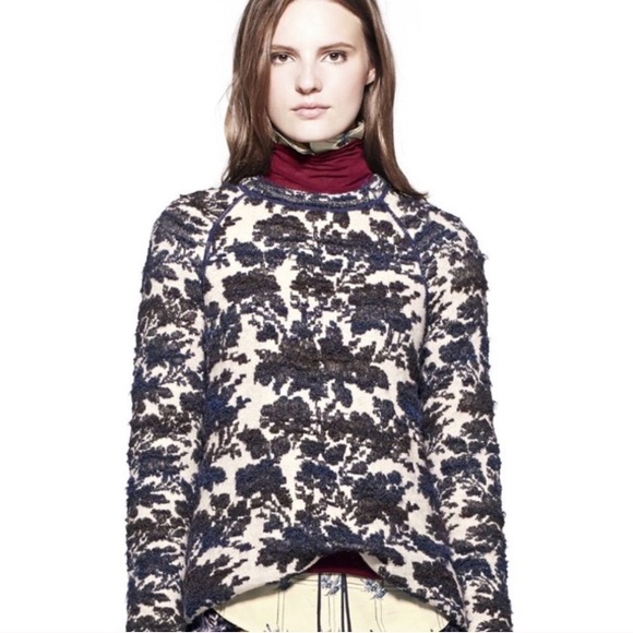 Tory Burch Devon Rose Jacquard Sweater 